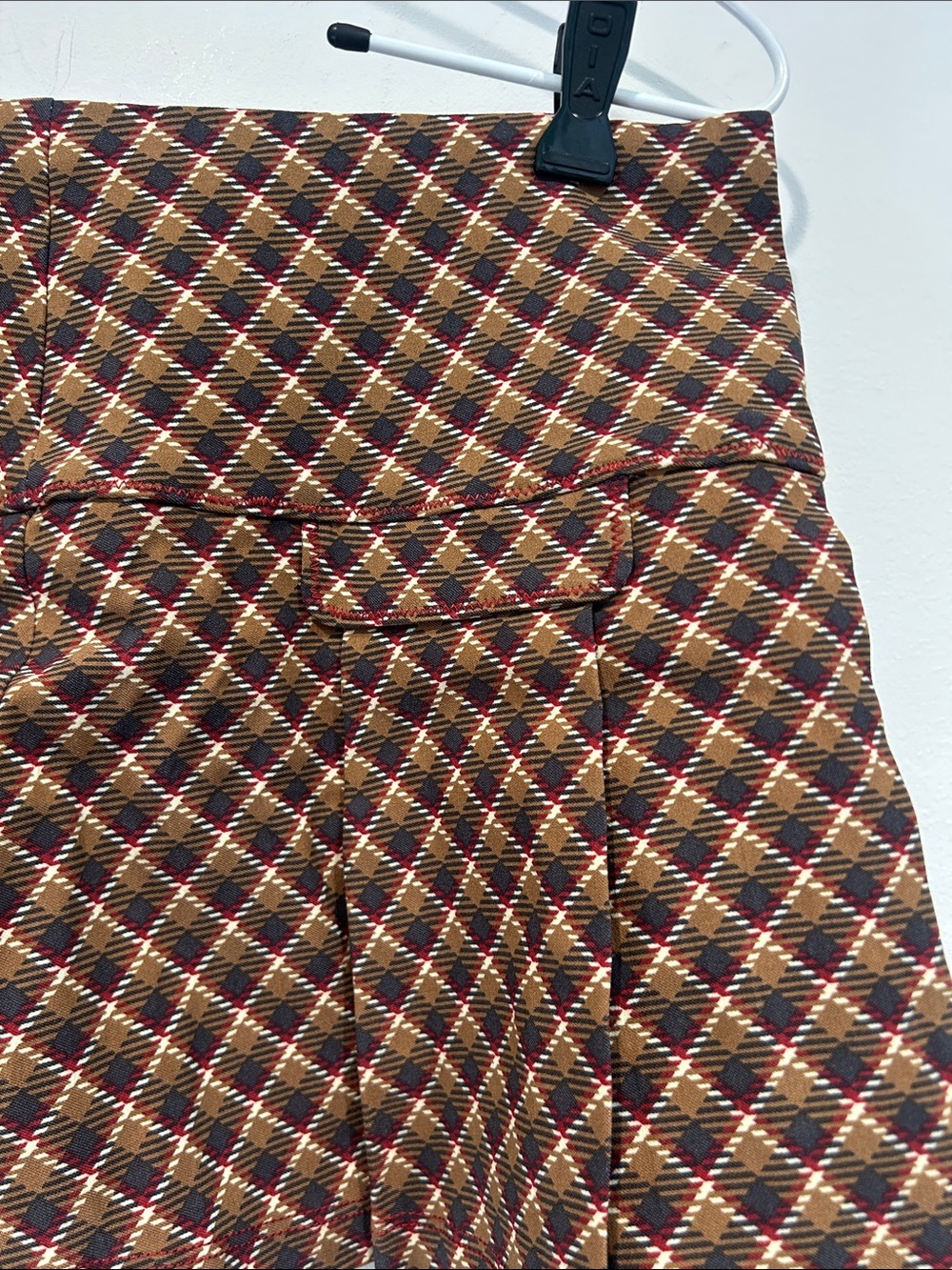 Brown Plaid Mini Skirt - Women's Skirt - Picture 4 of 12